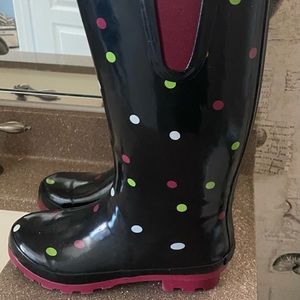 Tall Polka Dot Rain Boots Serra